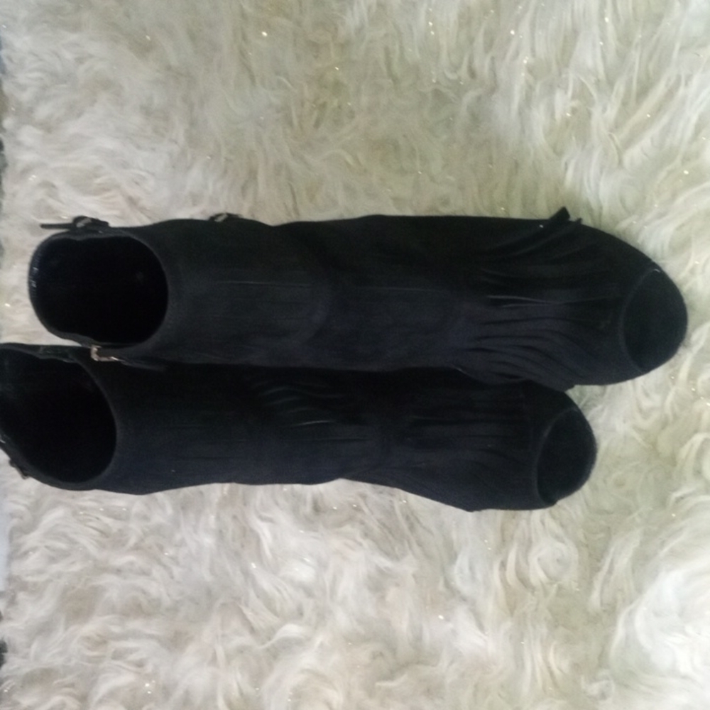 Gucci black Becky suede Heels gladiator boots - Picture 3 of 16